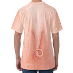 Pink Pig Tail Print Men's Velvet T-Shirt