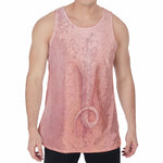Pink Pig Tail Print Men's Velvet Tank Top