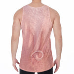 Pink Pig Tail Print Men's Velvet Tank Top