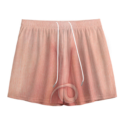 Pink Pig Tail Print Mesh Shorts