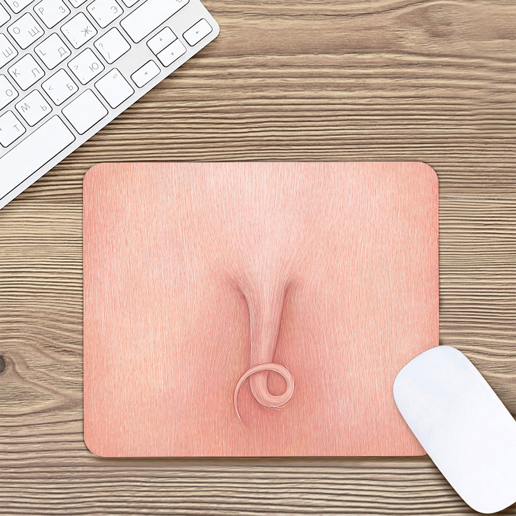Pink Pig Tail Print Mouse Pad