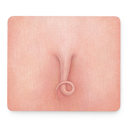 Pink Pig Tail Print Mouse Pad