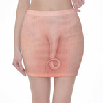 Pink Pig Tail Print Pencil Mini Skirt