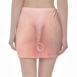 Pink Pig Tail Print Pencil Mini Skirt