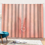 Pink Pig Tail Print Pencil Pleat Curtains