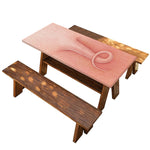 Pink Pig Tail Print Picnic Table Cover