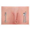 Pink Pig Tail Print Placemat