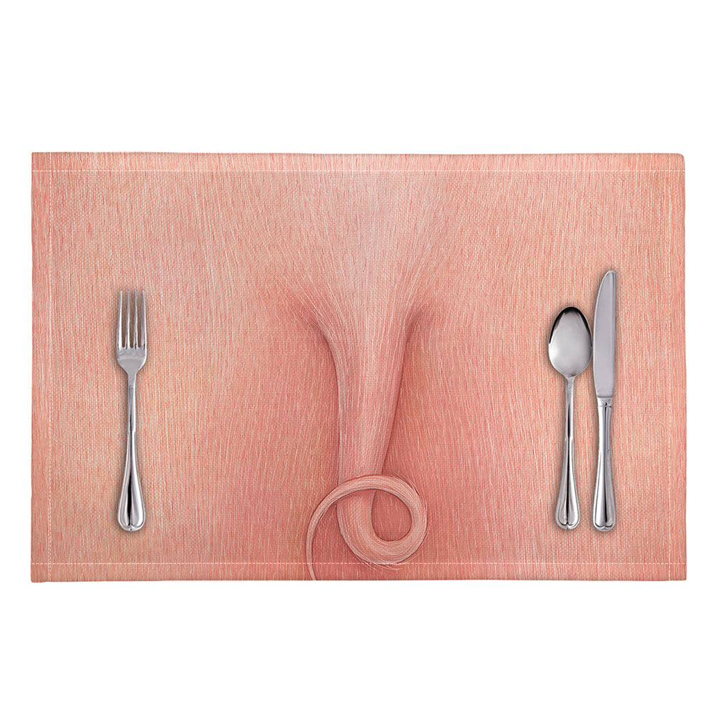 Pink Pig Tail Print Placemat