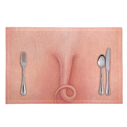 Pink Pig Tail Print Placemat