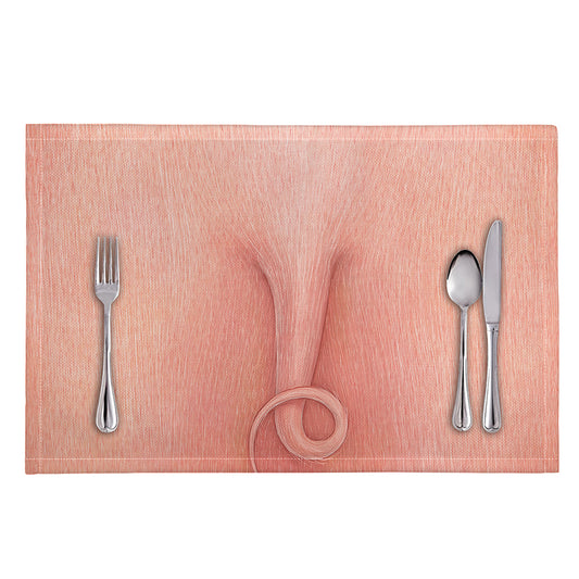 Pink Pig Tail Print Placemat