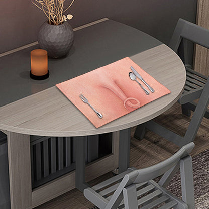 Pink Pig Tail Print Placemat