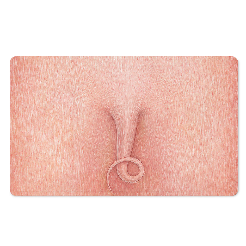 Pink Pig Tail Print Polyester Doormat