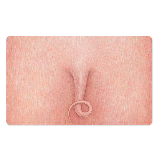 Pink Pig Tail Print Polyester Doormat