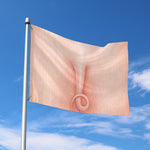 Pink Pig Tail Print Polyester Flag