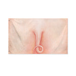 Pink Pig Tail Print Polyester Flag