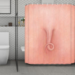Pink Pig Tail Print Polyester Shower Curtain