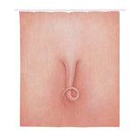 Pink Pig Tail Print Polyester Shower Curtain