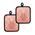 Pink Pig Tail Print Pot Holders