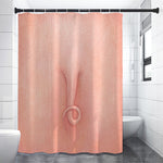 Pink Pig Tail Print Premium Shower Curtain