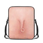 Pink Pig Tail Print Rectangular Crossbody Bag