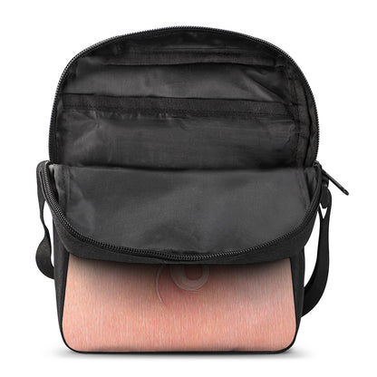 Pink Pig Tail Print Rectangular Crossbody Bag