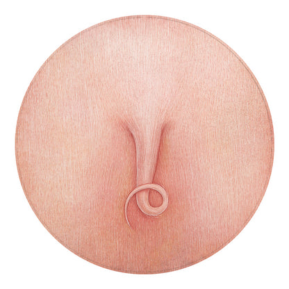 Pink Pig Tail Print Round Blanket