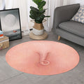 Pink Pig Tail Print Round Rug