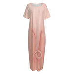 Pink Pig Tail Print Short Sleeve Long Nightdress