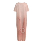 Pink Pig Tail Print Short Sleeve Long Nightdress