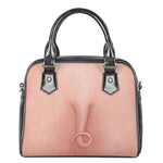 Pink Pig Tail Print Shoulder Handbag