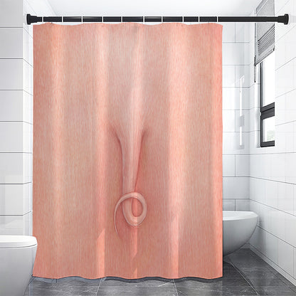 Pink Pig Tail Print Shower Curtain