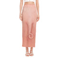 Pink Pig Tail Print Side Slit Maxi Skirt