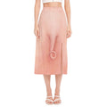 Pink Pig Tail Print Side Slit Midi Skirt