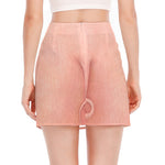 Pink Pig Tail Print Side Slit Mini Skirt