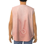 Pink Pig Tail Print Sleeveless Baseball Jersey