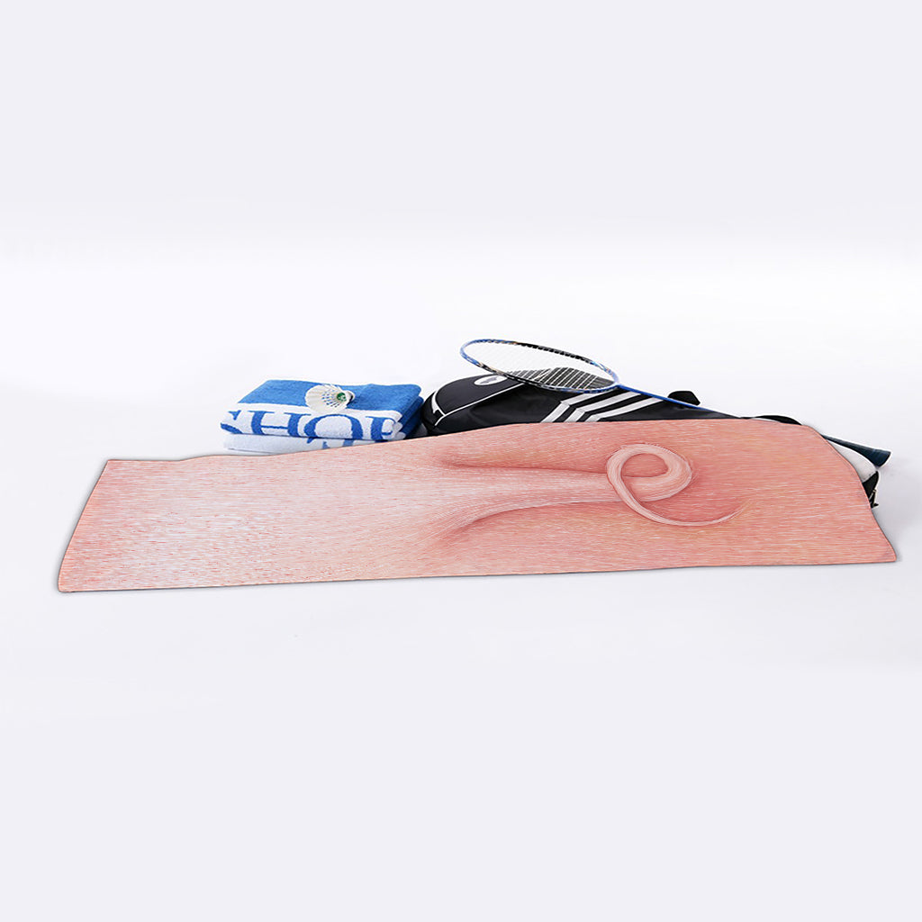 Pink Pig Tail Print Sports Towel