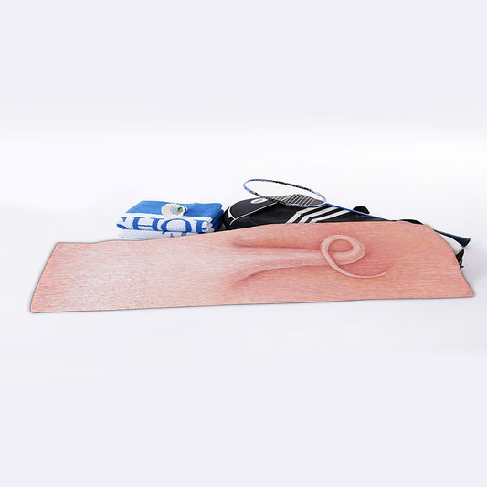 Pink Pig Tail Print Sports Towel
