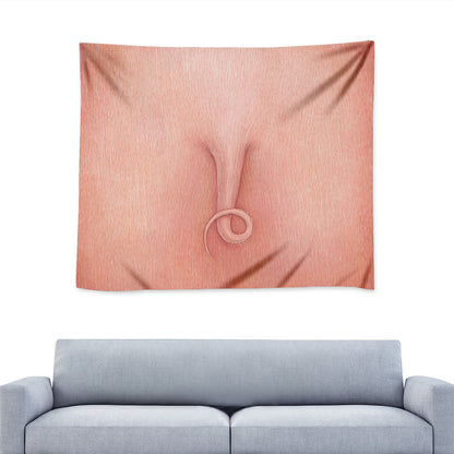 Pink Pig Tail Print Tapestry