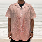 Pink Pig Tail Print Textured Short Sleeve Shirt