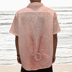 Pink Pig Tail Print Textured Short Sleeve Shirt