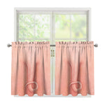 Pink Pig Tail Print Tier Curtains