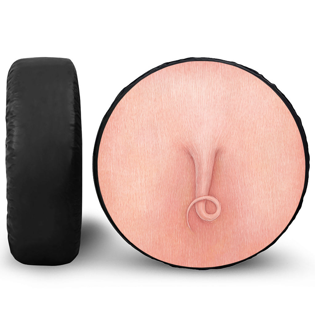 Pink Pig Tail Print Tire Cover