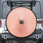 Pink Pig Tail Print Tire Cover With Camera Hole