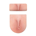 Pink Pig Tail Print Toilet Lid And Tank Cover Set