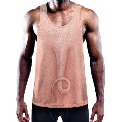 Pink Pig Tail Print Training Tank Top