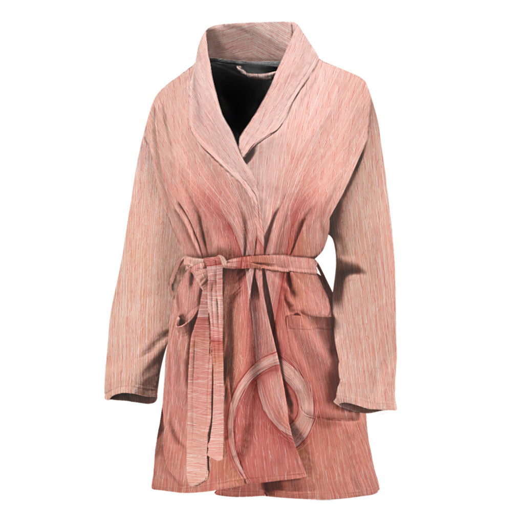 Pink Pig Tail Print Women's Bathrobe