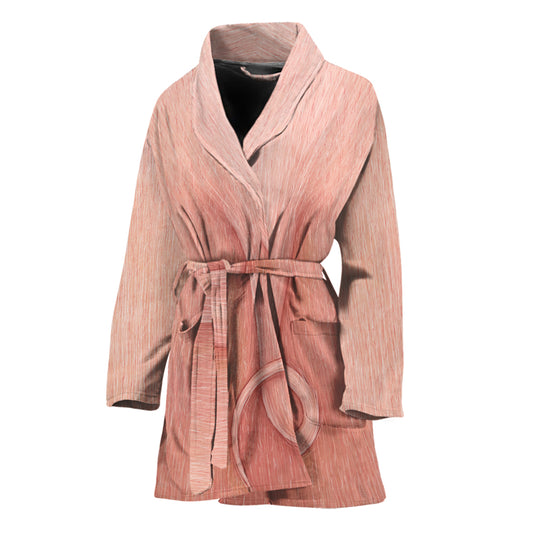 Pink Pig Tail Print Women's Bathrobe