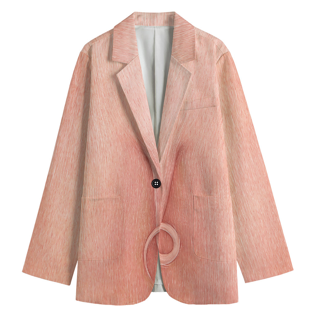 Pink Pig Tail Print Women's Blazer