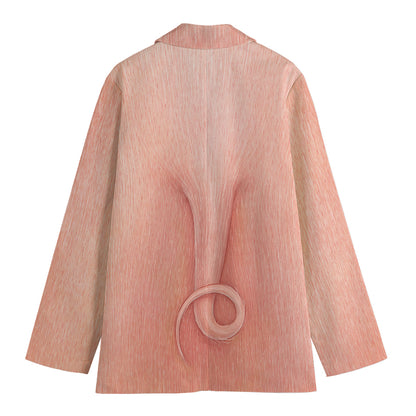 Pink Pig Tail Print Women's Blazer