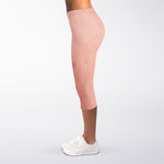 Pink Pig Tail Print Women's Capri Leggings